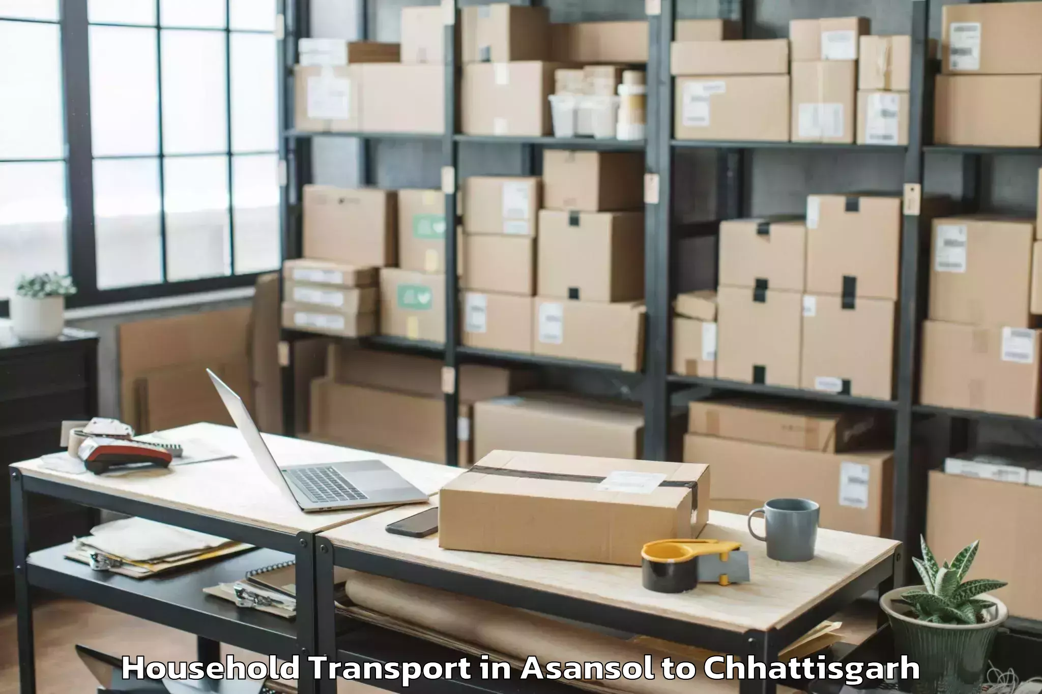 Get Asansol to Udaipur Dharamjaigarh Household Transport